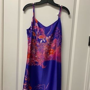 Long floral silk dress